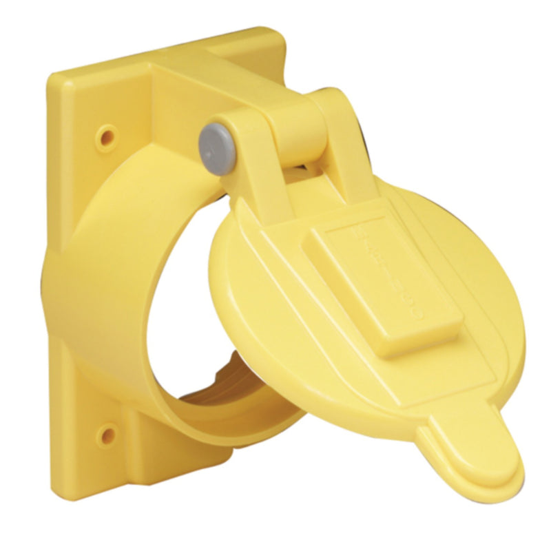 Marinco 7788CR Yellow Polycarbonate Weatherproof Cover Fits 50A Receptacles 6369CR and 6370CR