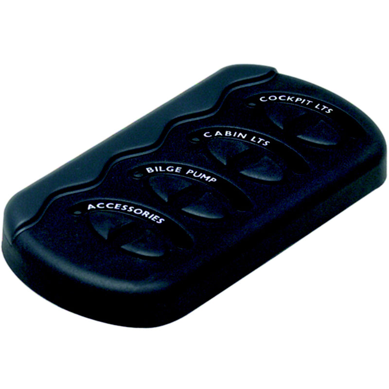 Marinco Contour Generation II Sprayproof Switch Panel With Fuse(s) - Black