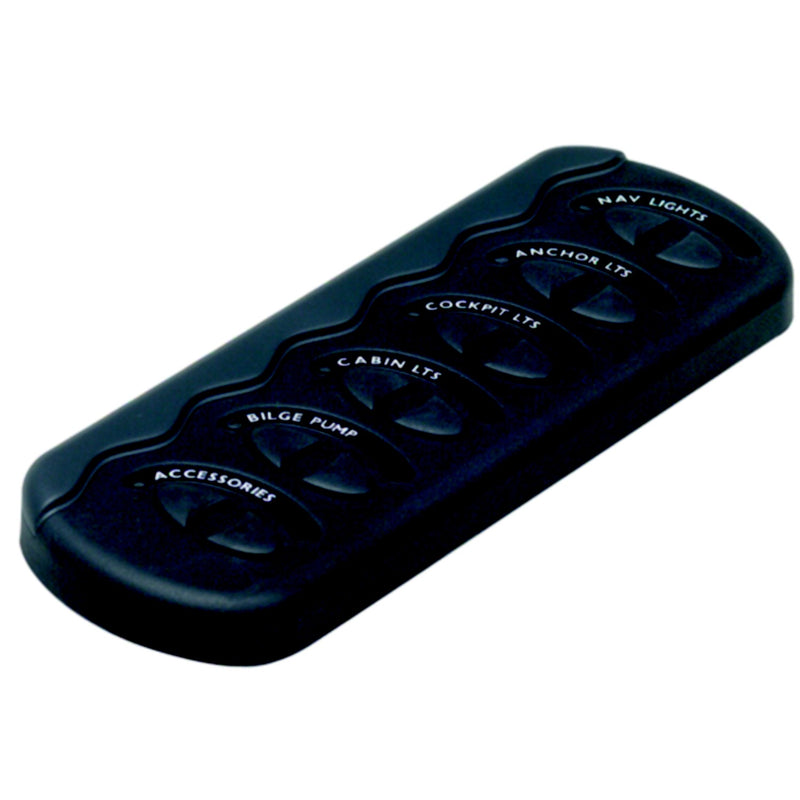 Marinco Contour Generation II Sprayproof Switch Panel With Fuse(s) - Black