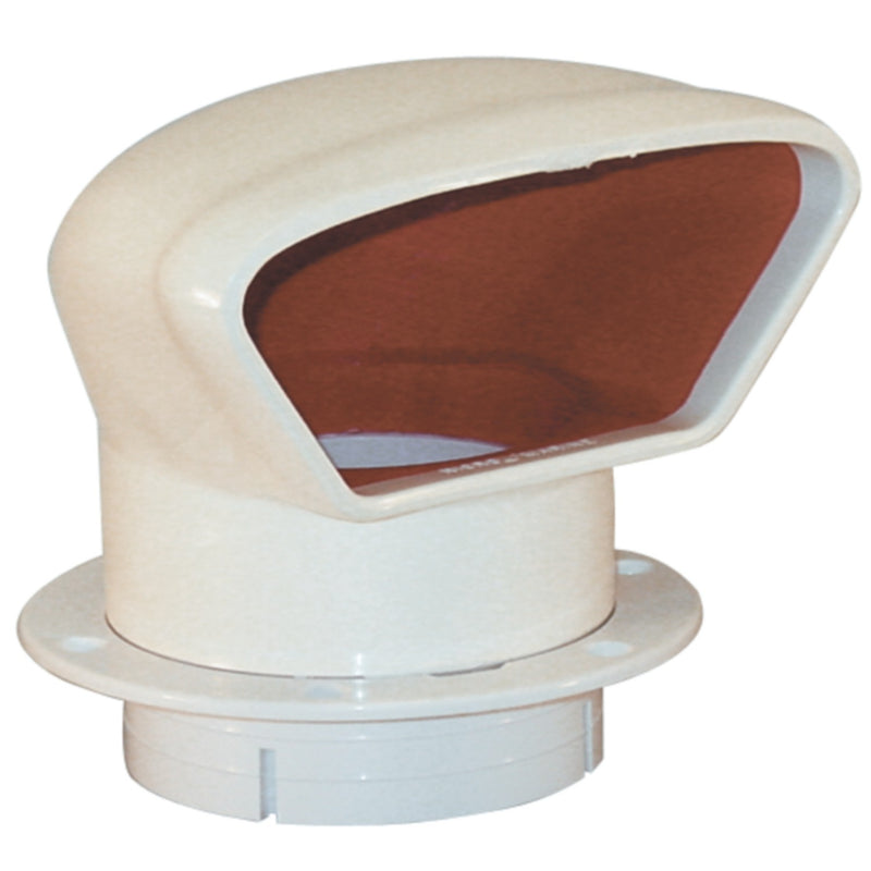 Marinco Snap-In Deluxe Low Profile PVC Cowl Vent, White With Bright Red Interior (Includes White Snap-In Deck Plate and Cover)