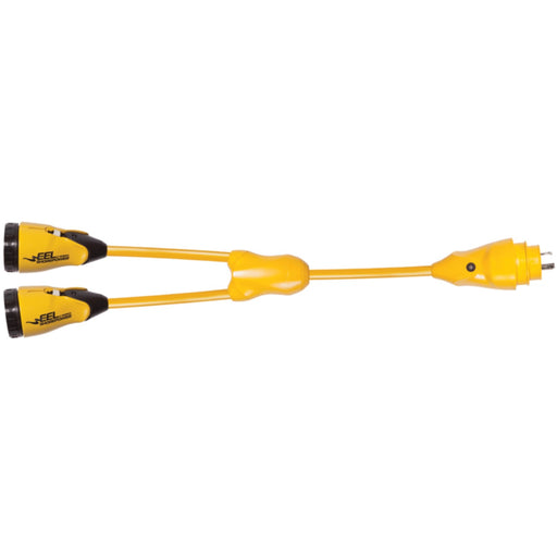 Marinco Y30-2-30 EEL "Y" Adapter Dock Side Male 30A 125V Locking to Boat Side Female 2-30A/125V Locking With Sealing Collar System