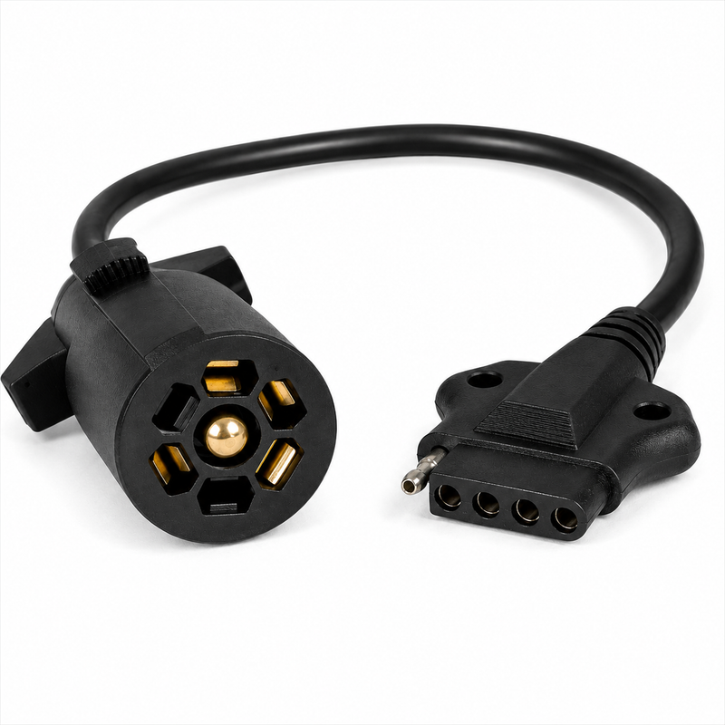 Seachoice 7-Way Round to 5-Way Flat Boat Trailer Adapter Plug, 8 in.