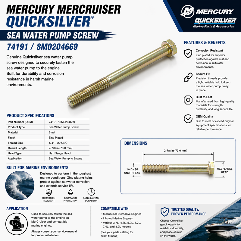 Mercury Water Pump Screw 74191