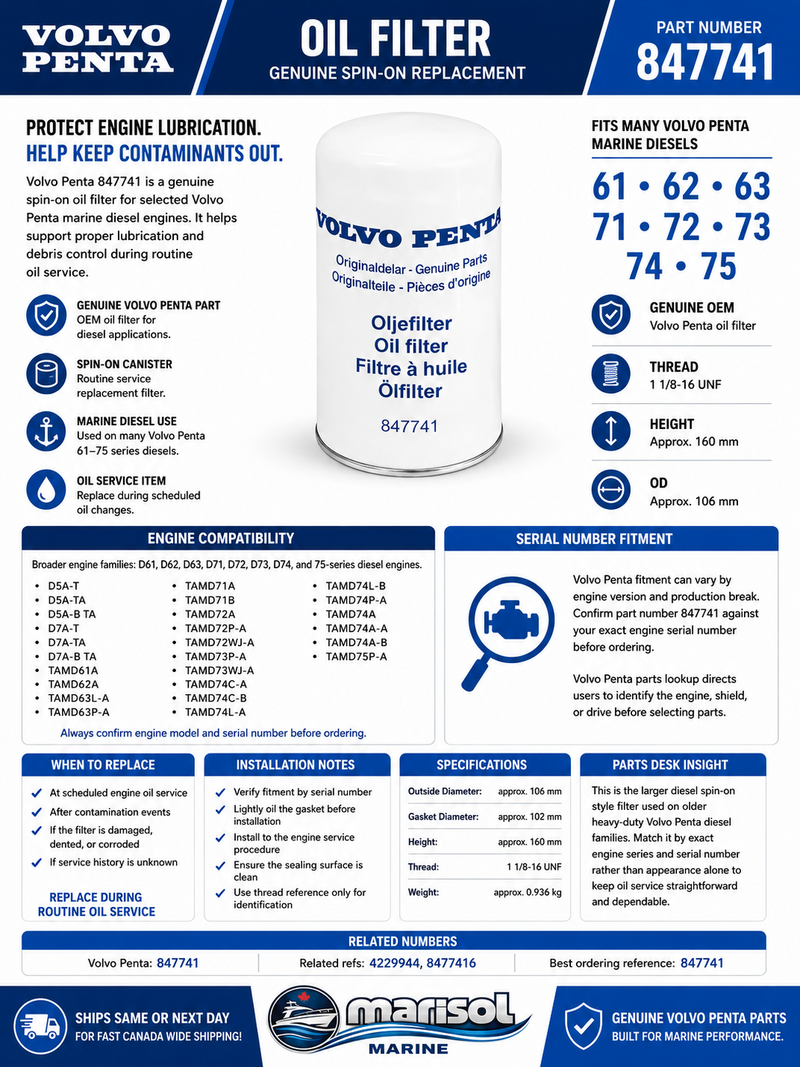 Volvo Penta Oil Filter 847741
