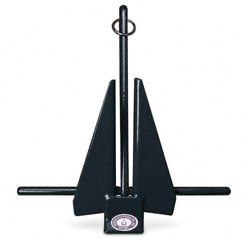 Greenfield PVC-Coated Fluke-Type Slip Ring Anchor – Black, Small (Up to 16 ft)