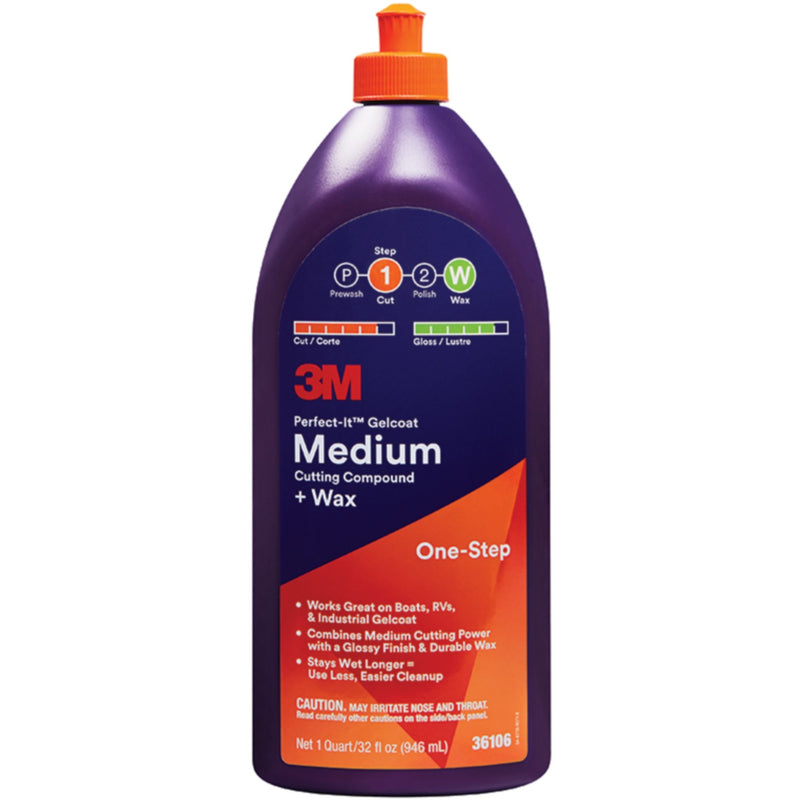 Perfect-It™ Gelcoat Medium Cutting Compound/Wax, Qt.