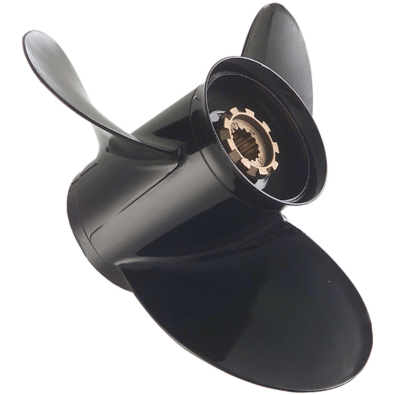 Quicksilver Black Diamond Aluminum Propeller 3 Blade RH With Rubber Hub