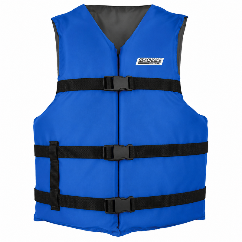 Seachoice 85518 General Purpose Life Vest 4-Pack with Bag – Adult XL | Blue | USCG/TC Approved