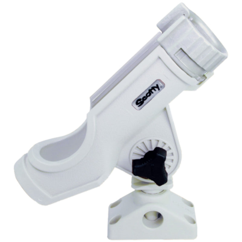 Scotty 230WH Powerlock Rod Holder w/#241 Side/Deck Mount, White