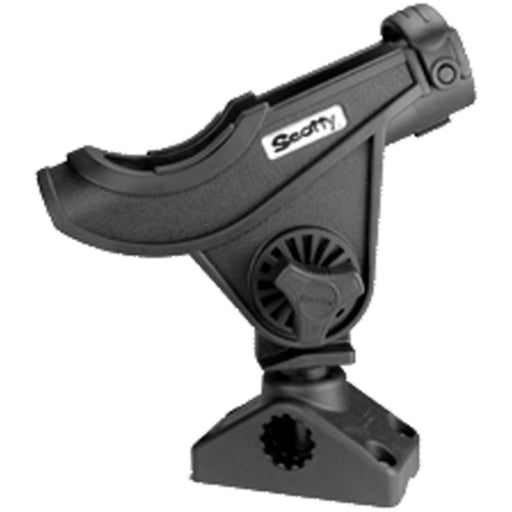 Scotty 280BK Bait Caster/Spinning Rod Holder w/ Side/Deck Mt., Black, 12/case