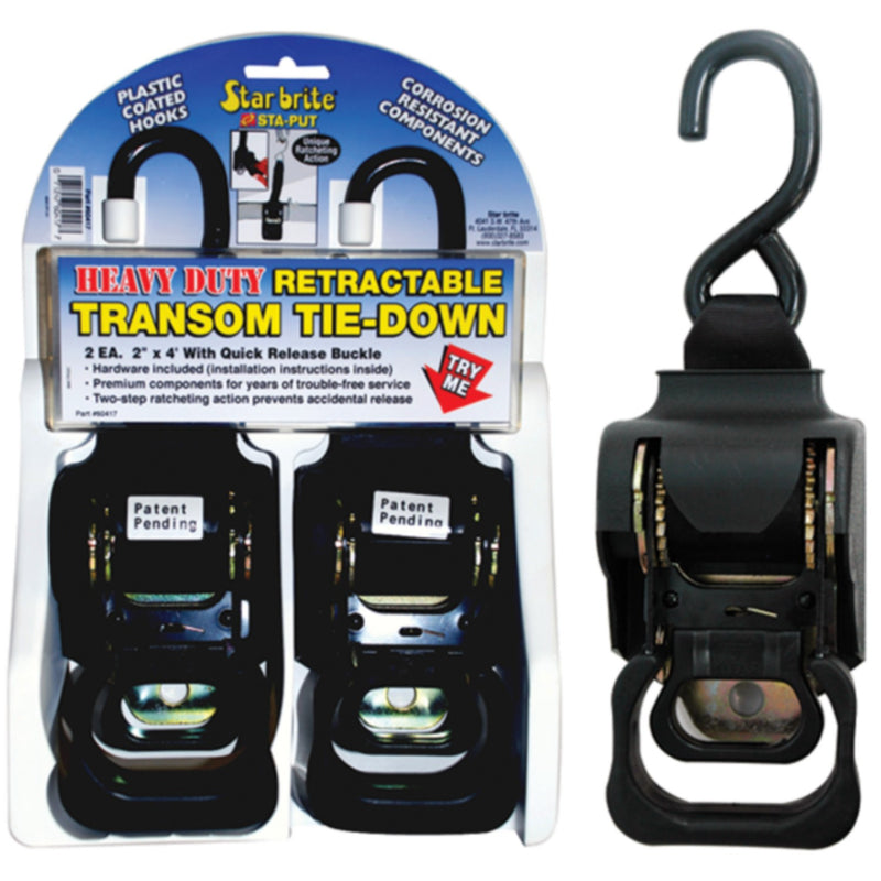 Sta-Put 60428 2" Heavy Duty Retractable Tie Downs (2 Per Pack)