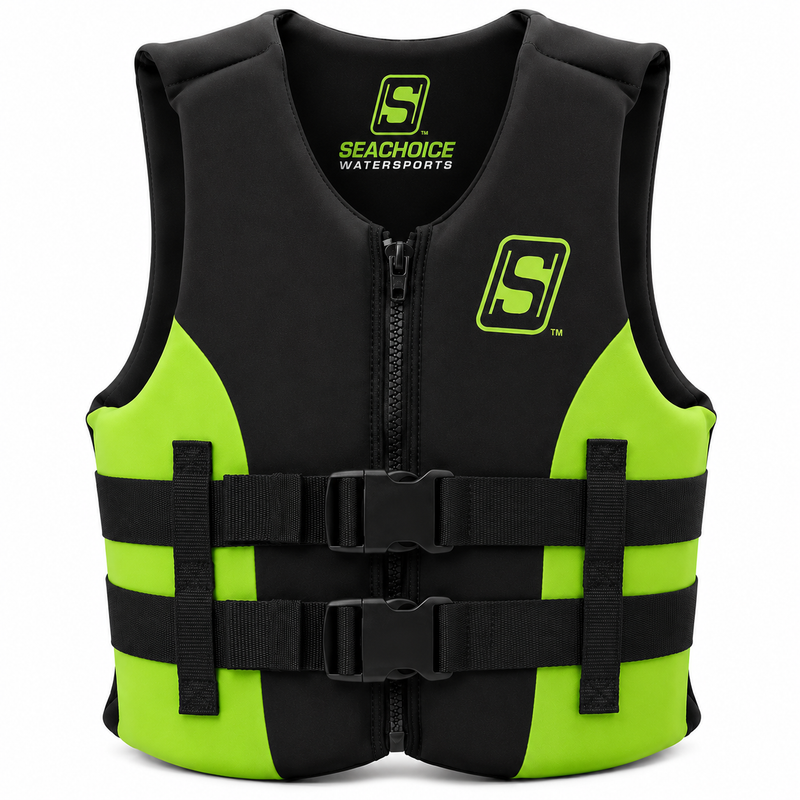 Seachoice 85144 Evoprene Multi-Sport Life Jacket – S | Green/Black | USCG Level 70