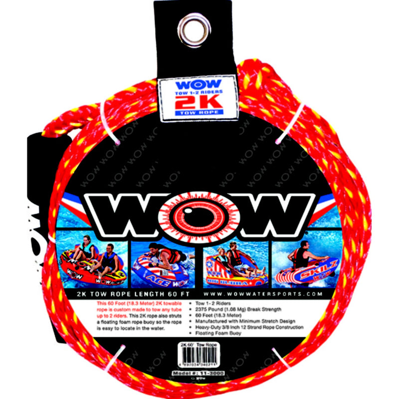 WOW Towable Tow Rope, 60', 1-2 Riders