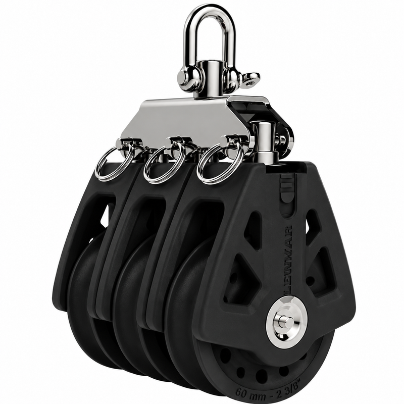 Lewmar 60mm Synchro Triple Block – Black | 29926003