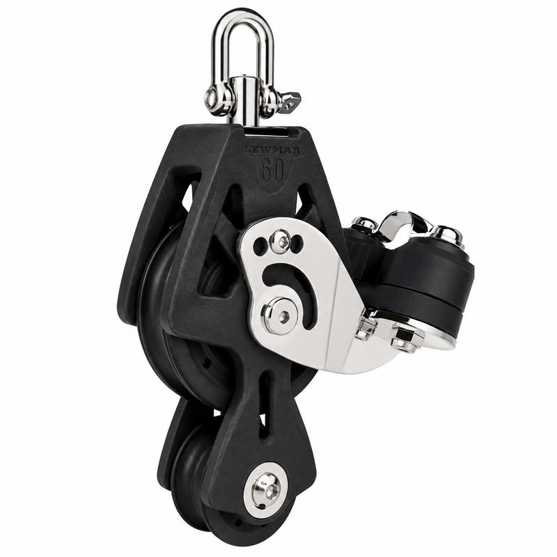 Lewmar 50mm Synchro Block – Fiddle with Cam, Black, 1/4”–3/8” Line
