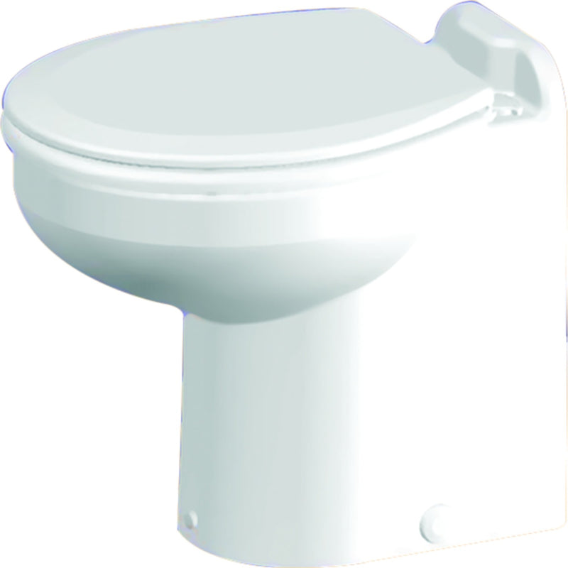 Raritan 221HF012 Marine Elegance™ Straight Back, Pressurized Fresh Water, Low Profile 12V Toilet, White