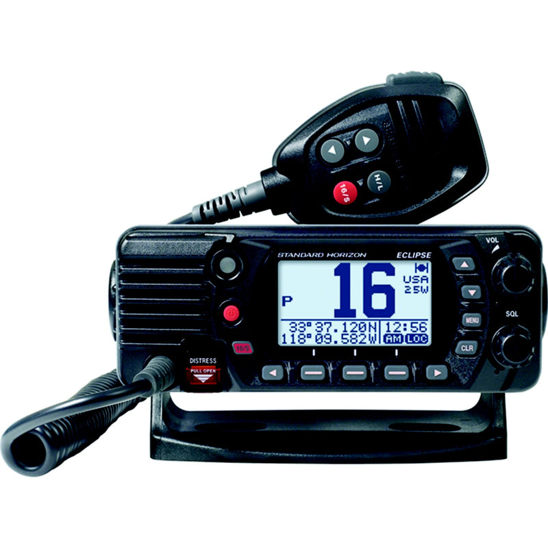 Standard Horizon, GX1410B, GX1410/GX1410GPS Eclipse Fixed Mount Marine VHF, Eclipse, 6.14"Wx2.4"Hx3.94"D, Black