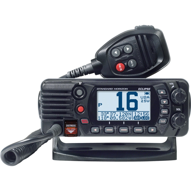 Standard Horizon, GX1410GPS Eclipse Fixed Mount Marine VHF with GPS, Eclipse, 6.14"Wx2.4"Hx3.94"D, Black