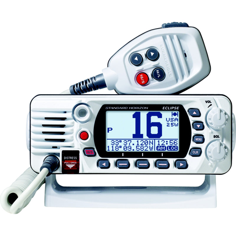 Standard Horizon, GX1410GPS Eclipse Fixed Mount Marine VHF With GPS, Eclipse, 6.14"Wx2.4"Hx3.94"D, White