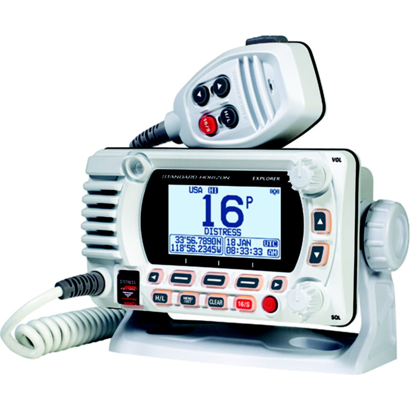 Standard Horizon GX1800GW Explorer VHF Radio w/ Built-In GPS, 25 Watts, White