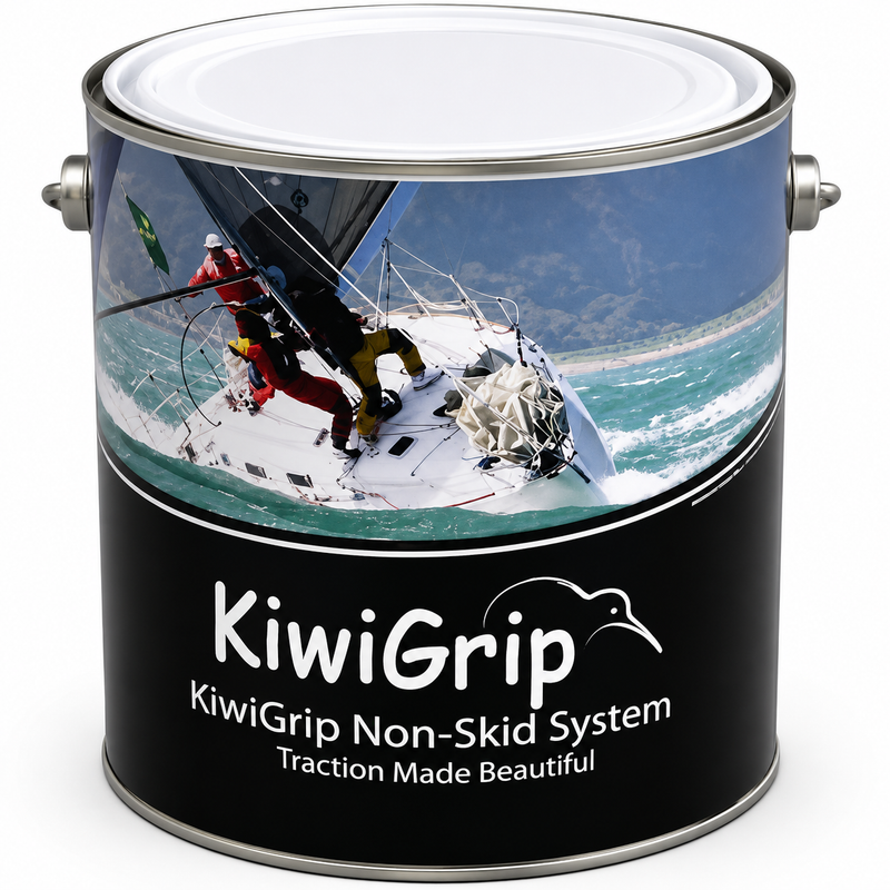 KiwiGrip Non-Skid Deck Coating | Black | 1 Gallon | Rollable Anti-Slip Surface Treatment