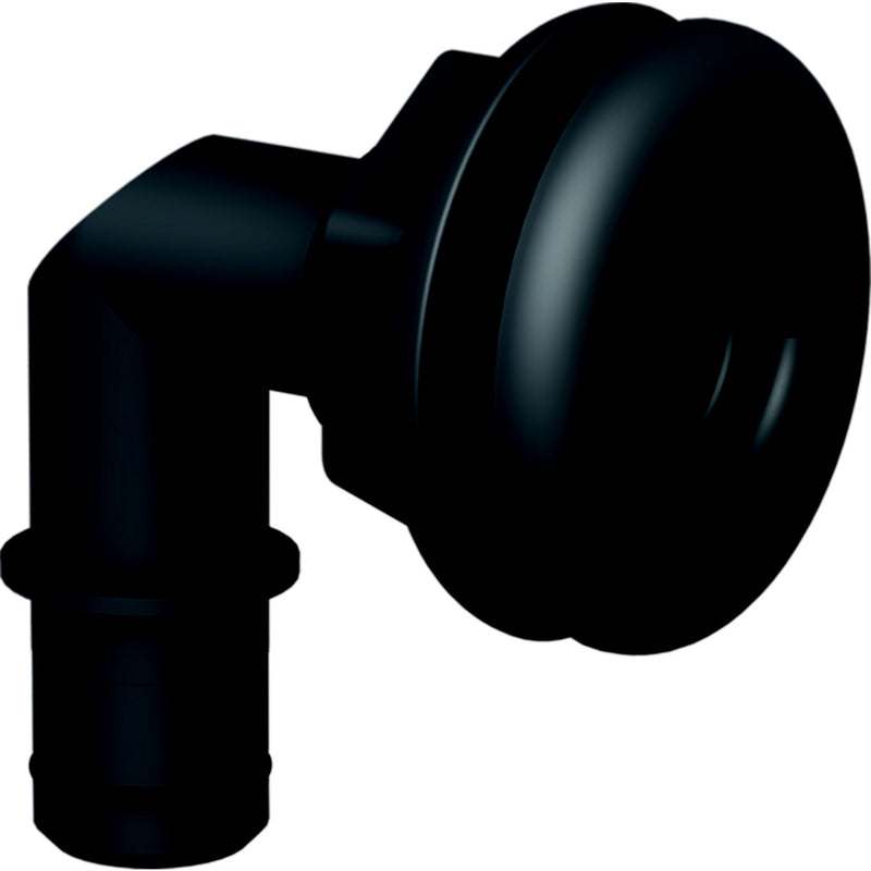 Flow-Rite MA027QLB Qwik-Lok Thru-Hull Fitting, 3/4", Black, Elbow Flanged