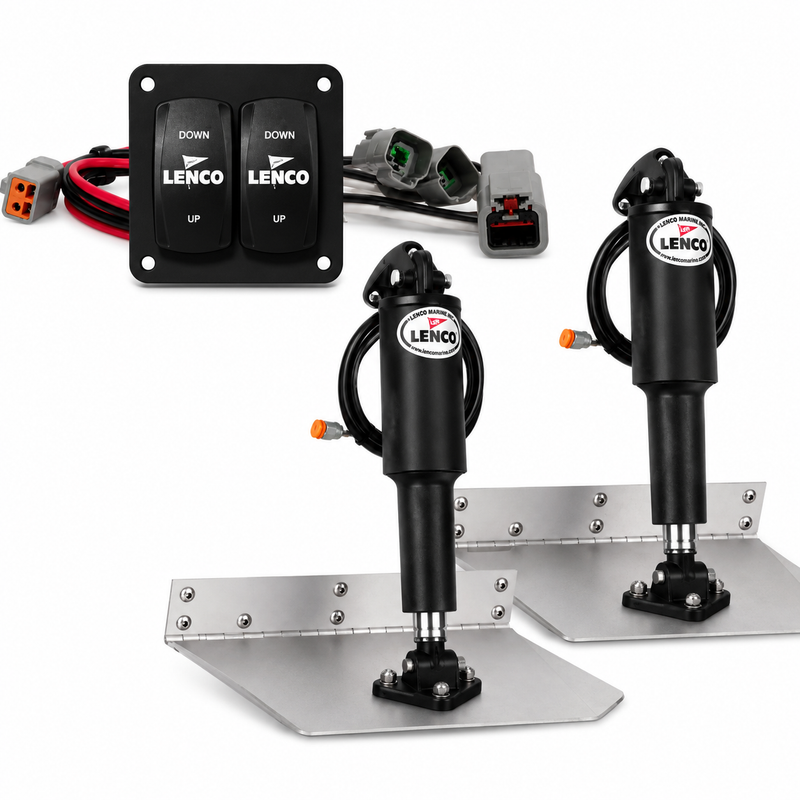 Lenco 15103104 12" x 12" Standard Trim Tab Kit with Double Rocker Switch