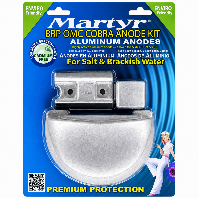 Martyr BRP / OMC Cobra Stern Drive Anode Kit – Aluminum | Saltwater & Brackish (CMCOBRAKITA)