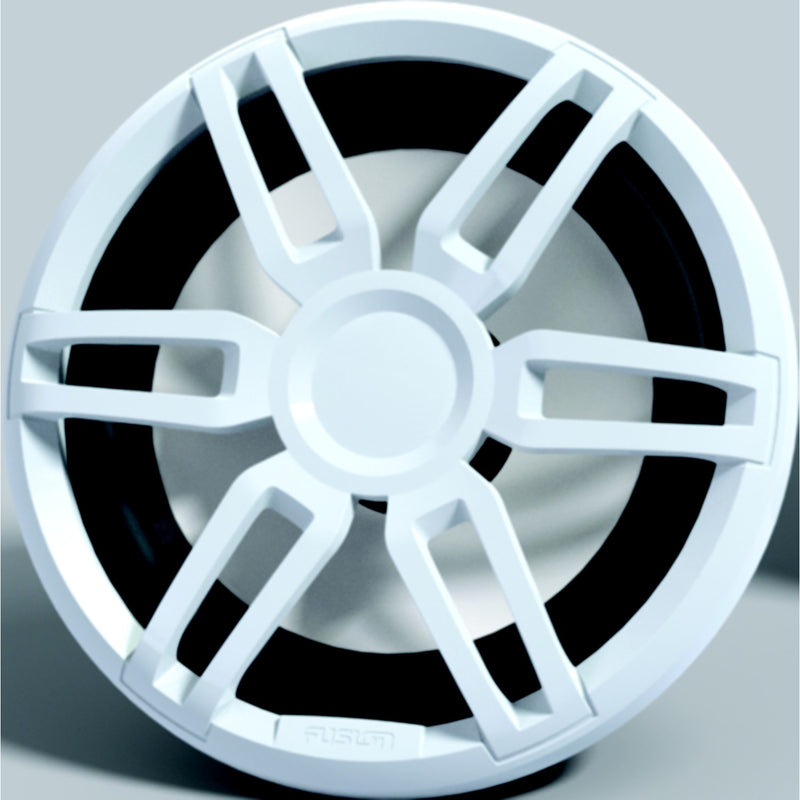 Fusion 0100219820 XS-SL10SPGW Series 10" Marine Subwoofer, LED, Sport White & Grey Grills
