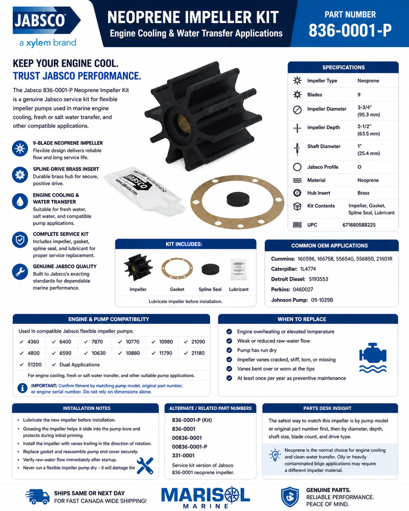 Jabsco Neoprene Impeller Kit JAB-836-0001-P