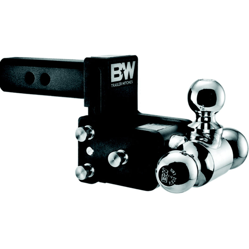 B&W TS20048B Trailer Hitches Tow & Stow Tri Ball Receiver Hitch | Fits 2-1/2" Receiver