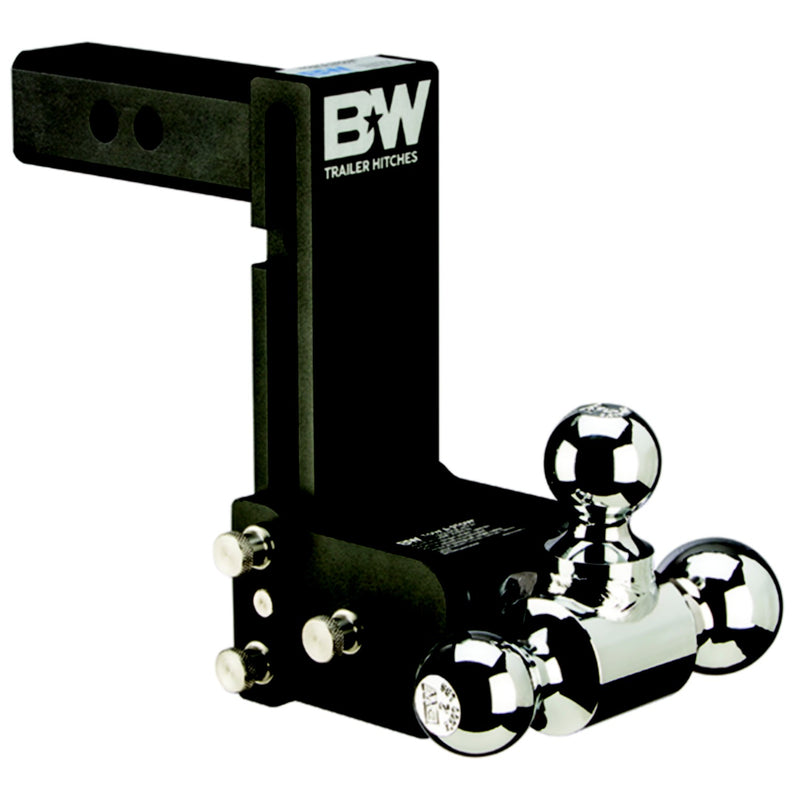 B&W TS10049B Trailer Hitches Tow & Stow Tri Ball Receiver Hitch | Fits Standard 2" Receiver