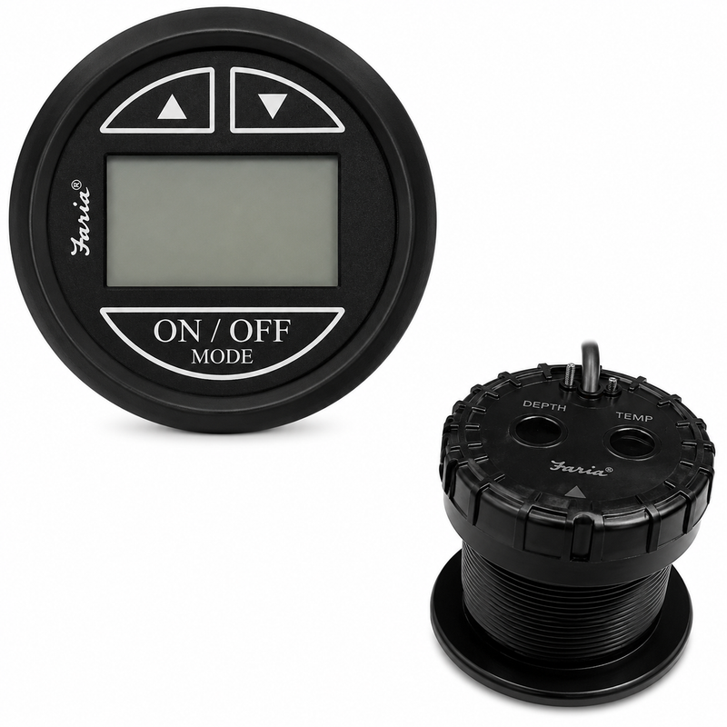 Faria Digital Depth Sounder - Euro Black In-Hull (FAR 12851)