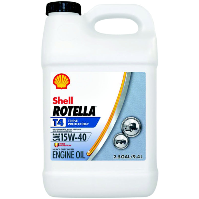 Shell 550045125 Rotella® T4 Triple Protection Heavy Duty Diesel Engine Oil, 9.5L, 2/case