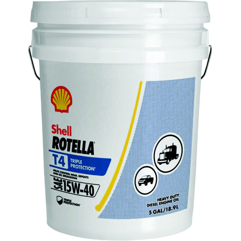 Shell 550045128 Rotella® T4 Triple Protection Heavy Duty Diesel Engine Oil, 18.9L, 2/case