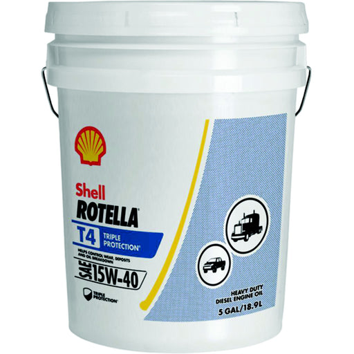 Shell 550045128 Rotella® T4 Triple Protection Heavy Duty Diesel Engine Oil, 18.9L, 2/case