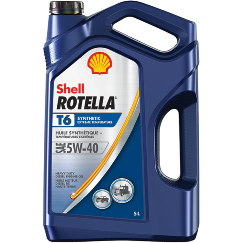 Rotella® T6 synthetic Heavy Duty Engine Oil, 5W40, 5 Liters