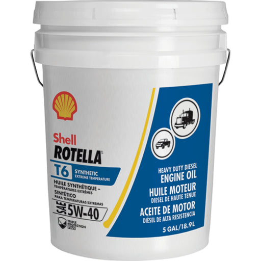 Rotella® T6 synthetic Heavy Duty Engine Oil, 5W40, 18.9 Liters