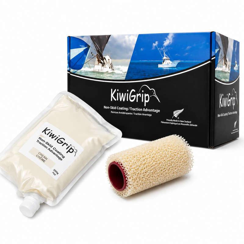 KiwiGrip Non-Skid Deck Coating | Cream | 1 Quart | Rollable Anti-Slip Surface Treatment