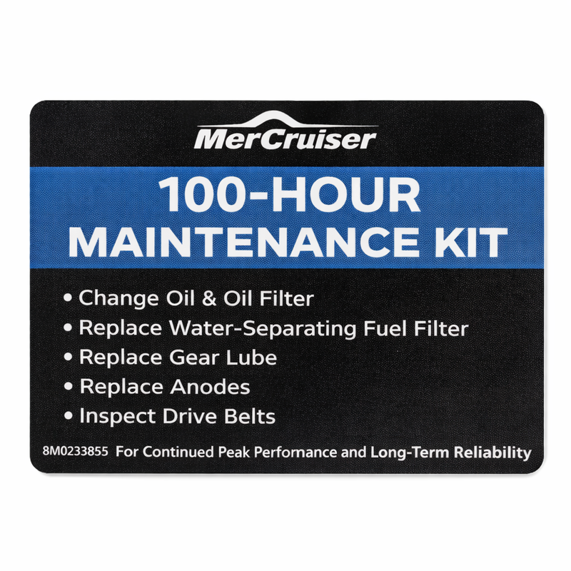 MerCruiser 100-Hour Maintenance Kit Label - Marine Engine Service Decal