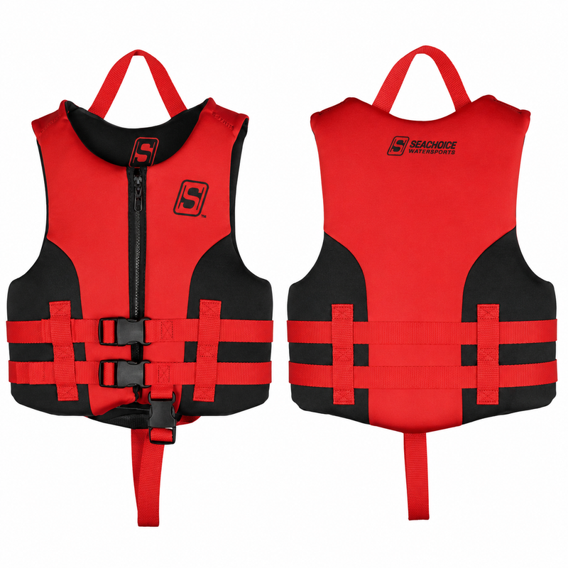 Seachoice 85101 Evoprene Multi-Sport Life Jacket - Child - Red/Black, USCG Level 70