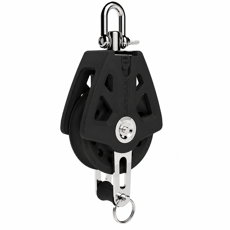 Lewmar 60mm Synchro Single Block with Becket – Black | 29926004