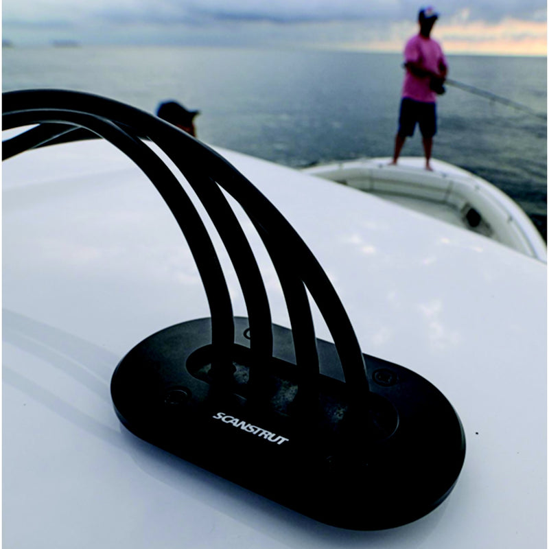 Scanstrut DSLPMULTIBLK Low Profile Multi Cable Seal, Black anodized aluminum, fits 15mm cable