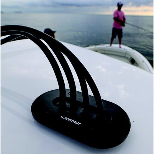 Scanstrut DSLPMULTIBLK Low Profile Multi Cable Seal, Black anodized aluminum, fits 15mm cable