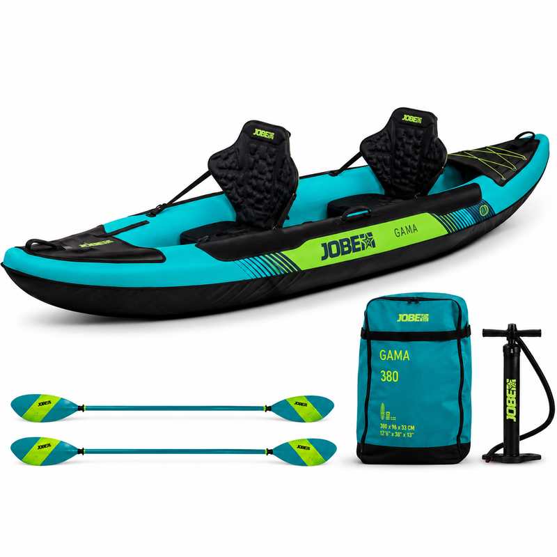 Jobe Gama 365 Inflatable Kayak Package, 11 ft. 11 in. x 37 in., Atlantic Green