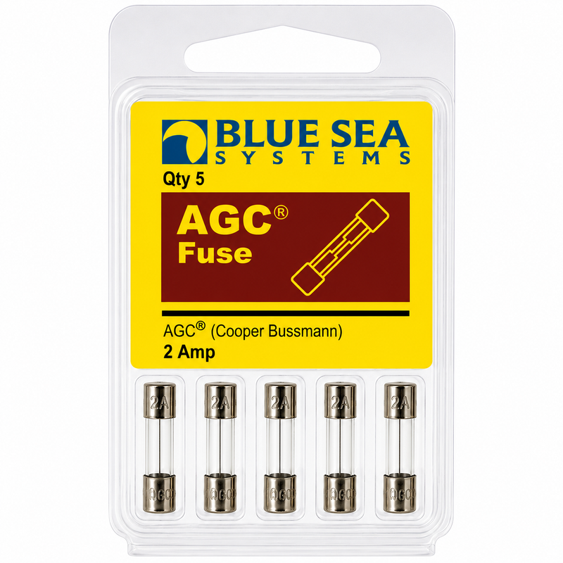 Blue Sea Systems 2A AGC Glass Tube Fuse – 5 Pack (BSS-5206)