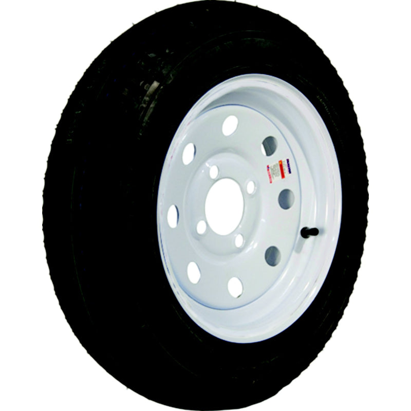 Loadstar Bias Tire and Wheel (Rim) Assembly K353, 480-12 4 Hole 6 Ply, White w/o Stripes, Modular