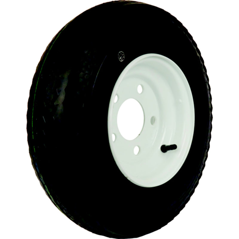 Loadstar Bias Tire and Wheel (Rim) Assembly K353 530-12 5 Hole 6 Ply White, Conventional