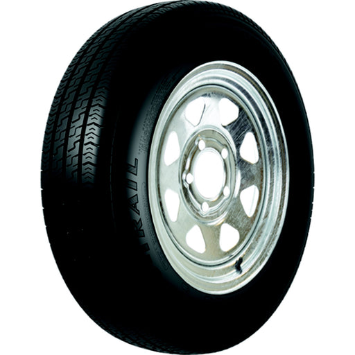 Loadstar Bias Tire and Wheel (Rim) Assembly KR25 ST145/R-12 5-Hole 8 Ply, Galvanized, Spoke