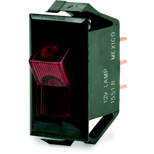 BEP 1001705 Illuminated Rocker Switch, Off–On, SPST, Illuminated Red